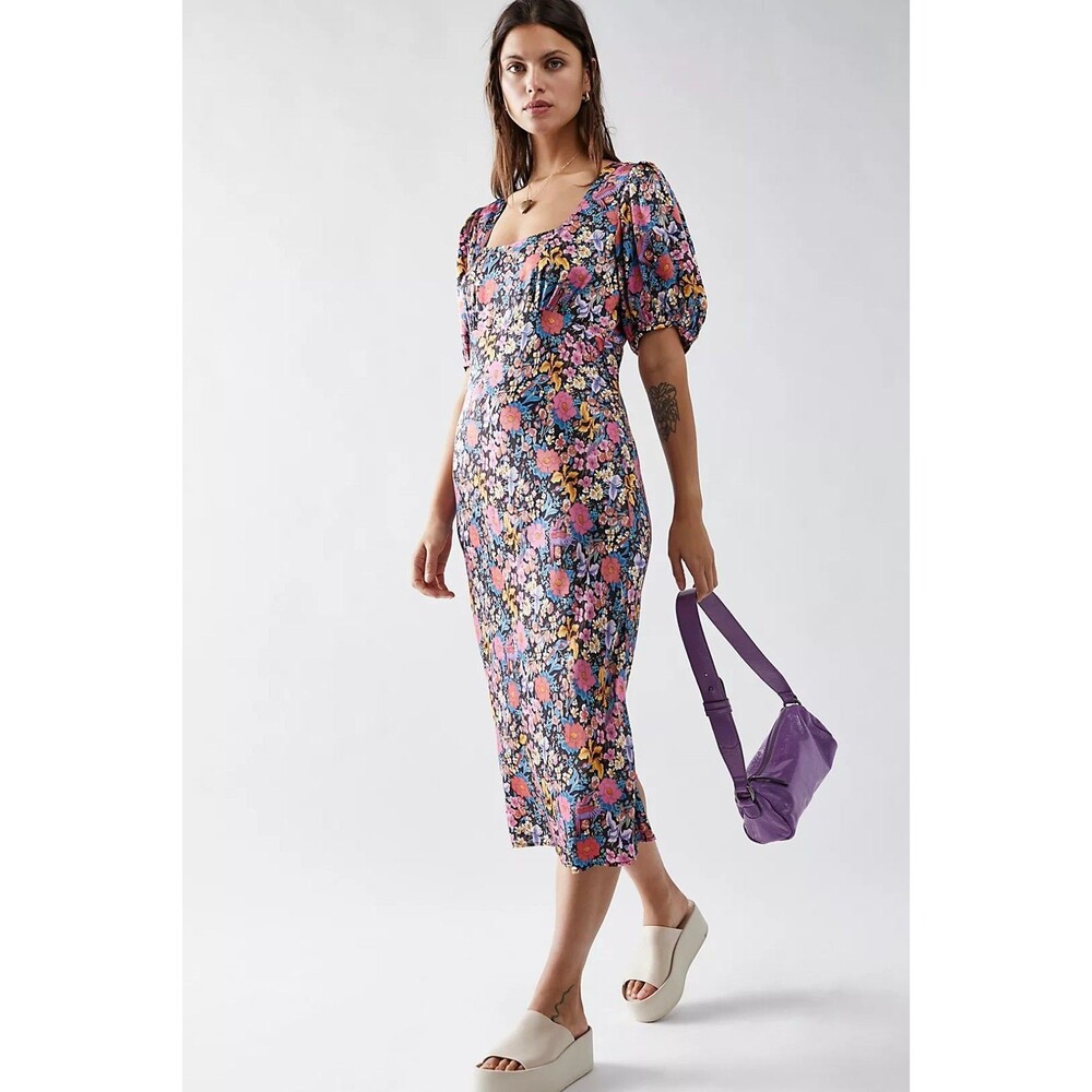 Spell & The Gypsy Last Drinks Bias Midi Dress Women's Size XS Evening Floral